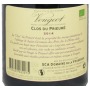 Vin biodynamie Vougeot Bourgogne rouge 2014 Clos du Prieuré