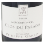Mercurey Clos du Paradis vin Bio Bourgogne 2019 Garrey