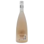 Découvrez l’Argali Rosé 2024 de Puech-Haut facilement identifiable avec sa bouteille plate d'un côté.